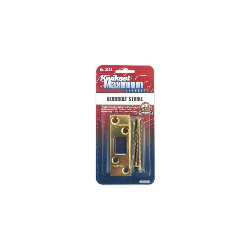 Kwikset Maximum Security Deadbolt Strike, Polished Brass #3222-01 3 CP