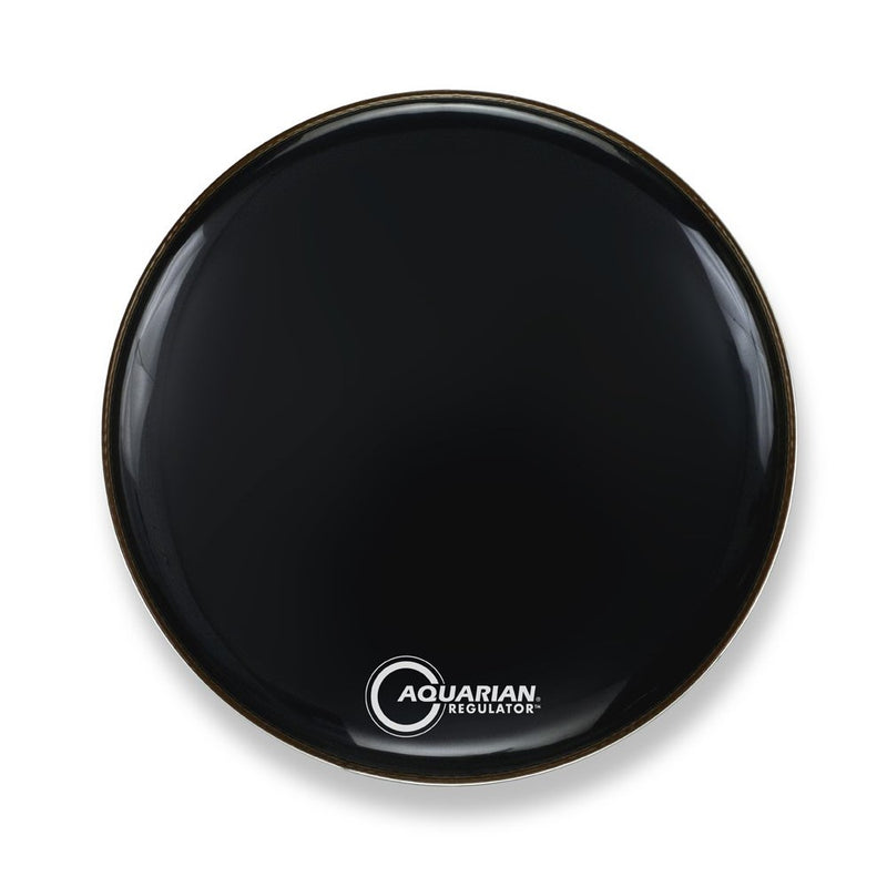 Aquarian Drumheads RF20BK Regulator Black 20-inch Bass Drum Head, gloss black
