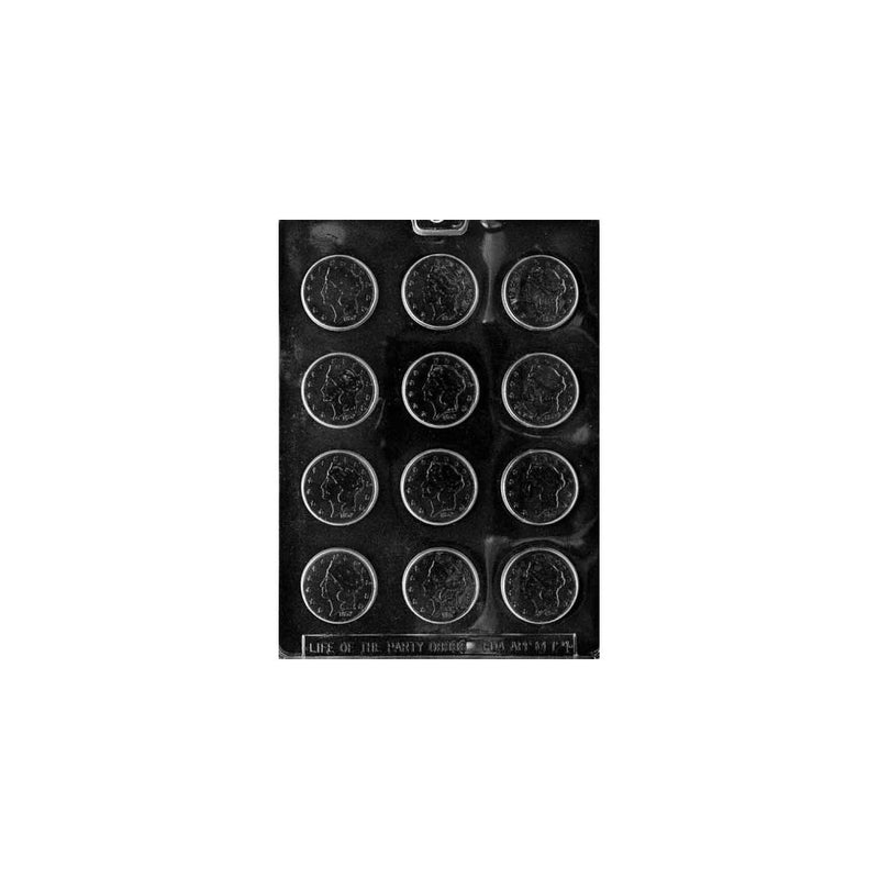 Cybrtrayd M121 Large Coins Chocolate Candy Mold with Exclusive Cybrtrayd Copyrighted Chocolate Molding Instructions