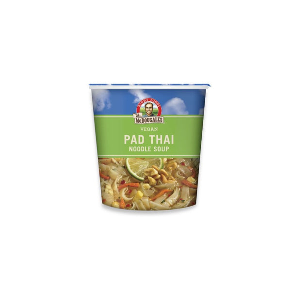 Dr. McDougall's Right Foods Vegan Pad Thai Noodle Soup, Fresh Flavor, 2-Ounce Cups (Pack of 6)