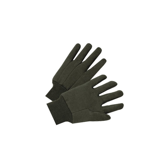 G & F 4408 Heavy Weight 9OZ. Cotton Brown Jersey Work Gloves, Knit Wrist, Sold by Dozen (12-Pairs) - Large