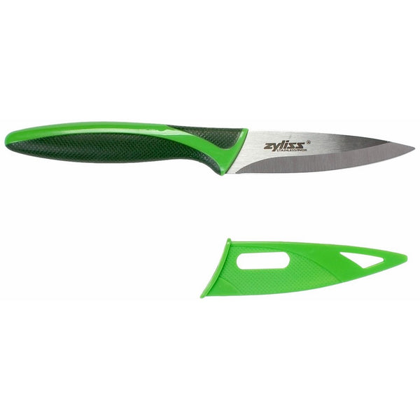 ZYLISS Paring Knife with Sheath Cover, 3.5-Inch Stainless Steel Blade, Green