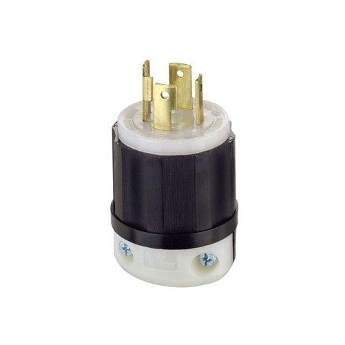 LEVITON MFG 021-02711-0PB Locking Plug, Black/White
