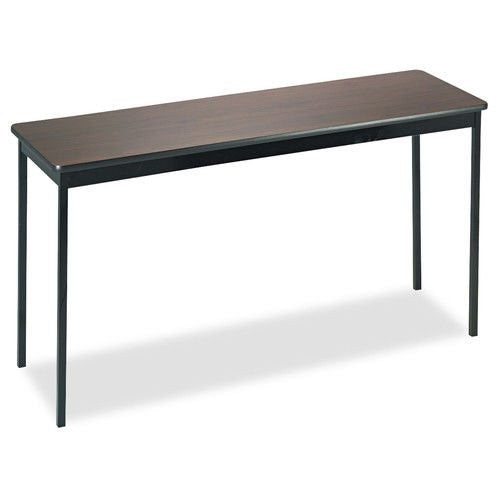 Barricks UT1860WA Utility Table, Rectangular, 60w x 18d x 30h, Walnut/Black