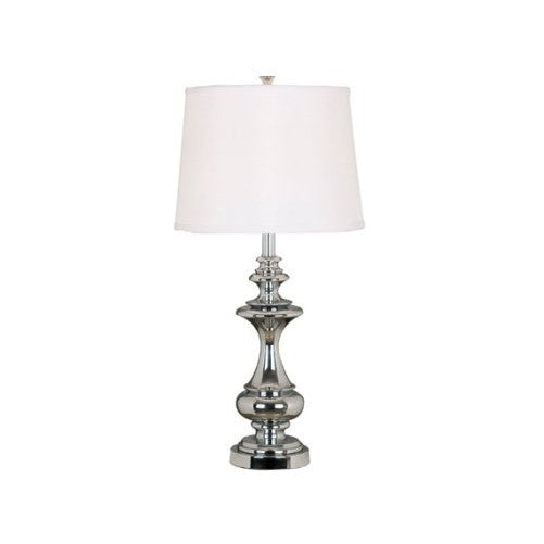 Kenroy Home 21430CH Stratton Table Lamp In With A White Tapered Drum Shade, 29", Chrome Finish