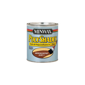 Minwax 217754444 Polyshades - Stain & Polyurethane in 1 Step, 275 VOC, 1/2 pint, American Chestnut, Gloss