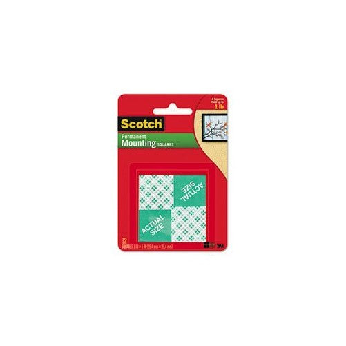 3M Scotch Precut Foam Mounting Squares Heavy Duty, 1 Inch, 16 Count