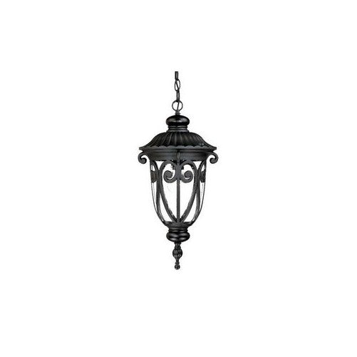 Acclaim 2116BK Naples Collection 1-Light Outdoor Light Fixture Hanging Lantern, Matte Black