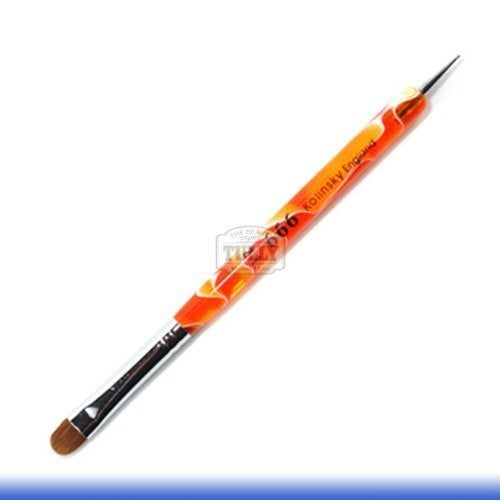 666 Orange Acrylic Marble Kolinksy French Nail Brush # 12