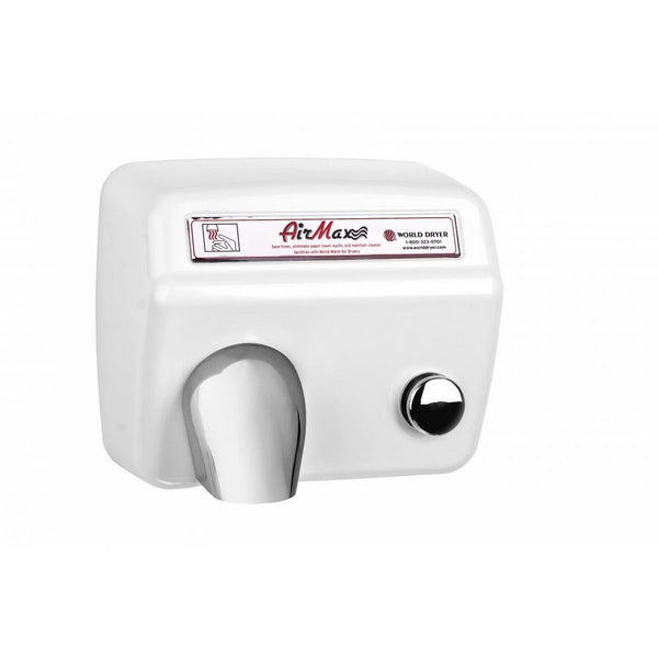 World Dryer DM5-974 AirMax High Speed and Heavy Duty Hand Dryers, Push-Button, 110-120V, Steel White