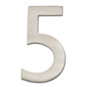 Architectural Mailboxes 3585SN-5Brass 5-Inch Floating House Number 5, Satin Nickel