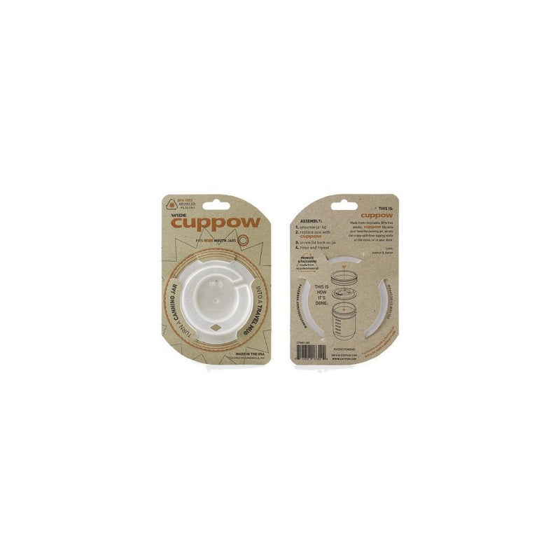 Original Cuppow Wide - Drinking Lid for Wide Mouth Canning Jar!