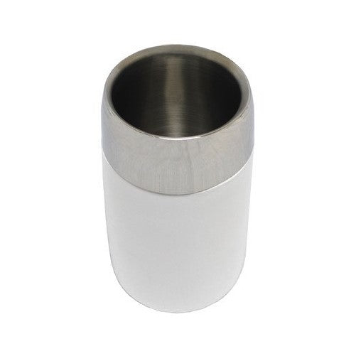KINDWER Stainless and Wood Wine Bottle Cooler, Silver