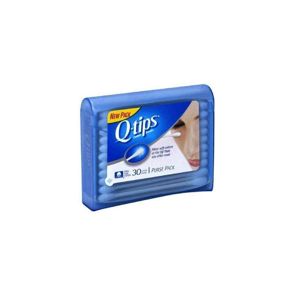 Q-tips Swabs Purse Pack 30 Each (Pack of 6)