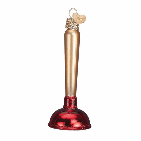 Old World Christmas Toilet Plunger Glass Blown Ornament