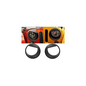 Sunluway Black Bezels Front Light Headlight Angry Bird Style Trim Cover ABS For Jeep Wrangler Rubicon Sahara Jk 2007-2015