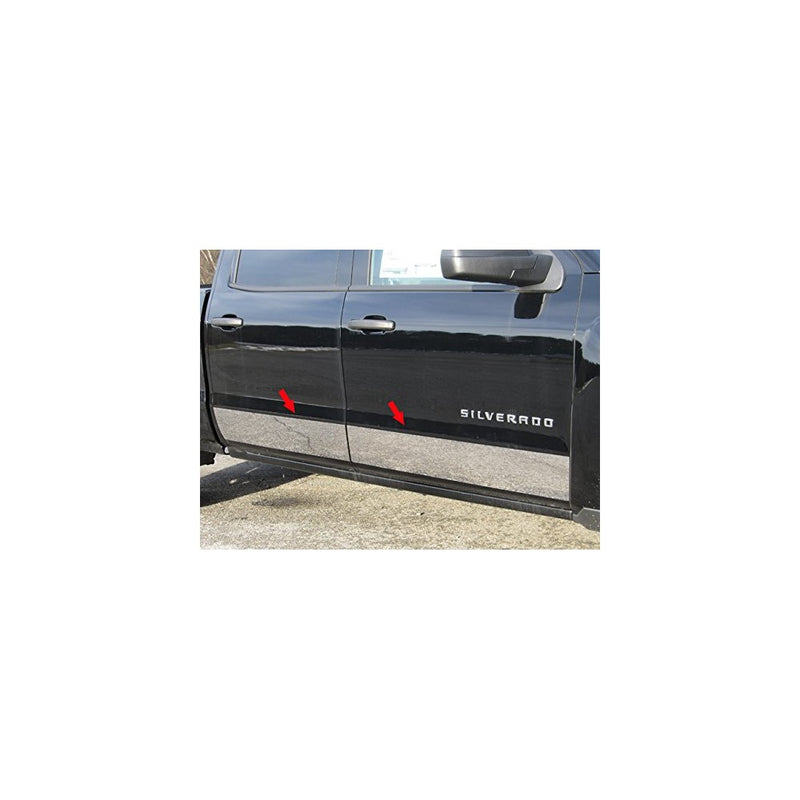 QAA FITS SILVERADO 2014-2018 CHEVROLET (4 Pc: SS Rocker Panel Body Accent Trim, 6.875" wide (door trim only), 4-door, Crew Cab, NO Factory Molding) TH54184