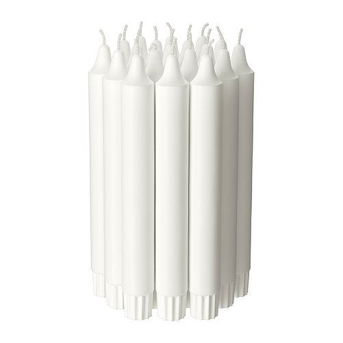 Ikea Candle Chandelier Stick (20 Pack) Unscented White, 7.5"