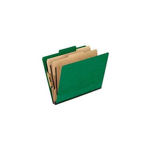 Pendaflex Moisture-Resistant Color Classification Folders, Letter Size, 2 Dividers, Green, 2/5 Cut, 10/BX (1257GR)