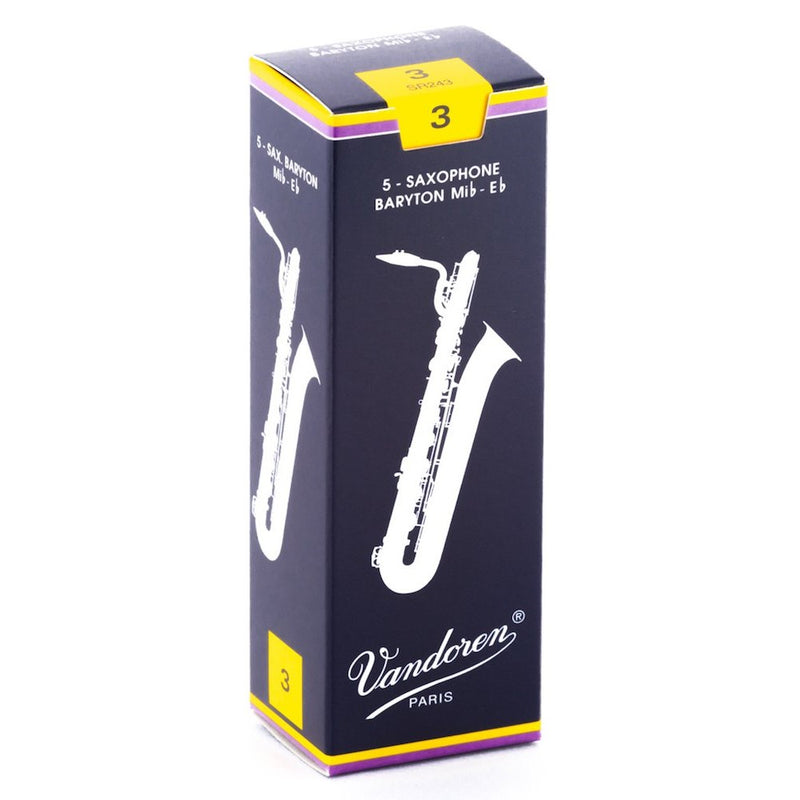 Vandoren SR243 Bari Sax Traditional Reeds Strength 3; Box of 5