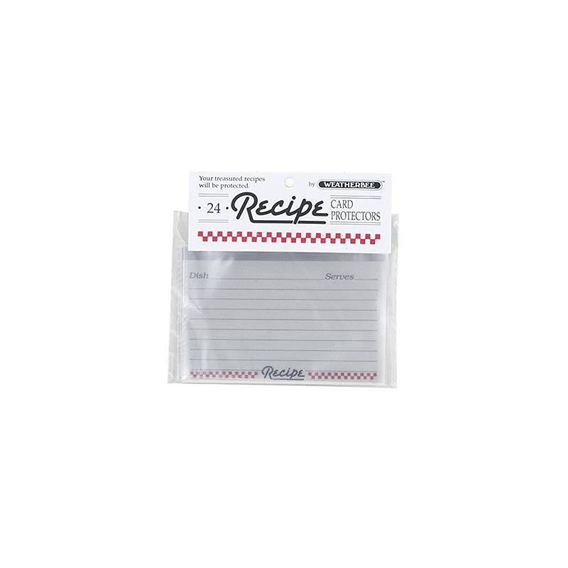 Weatherbee Clear Recipe Card Protectors, 3-Inches x 5-Inches, Set of 24