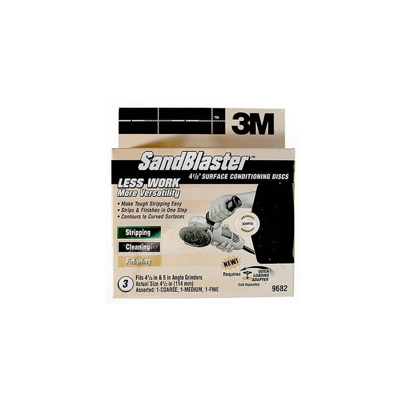 3M 9682 SandBlaster 4-1/2-Inch Multi-Grit Surface Conditioning Disc