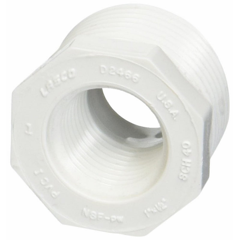 Genova Products 34315 PVC Sch. 40 Threaded Reducing Bushings, 1" x 1/2"