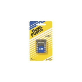 Bussmann BP/AGC-1/2 1/2 Amp Fast Acting Glass Tube Fuse, 250V UL Listed Carded, 5-Pack