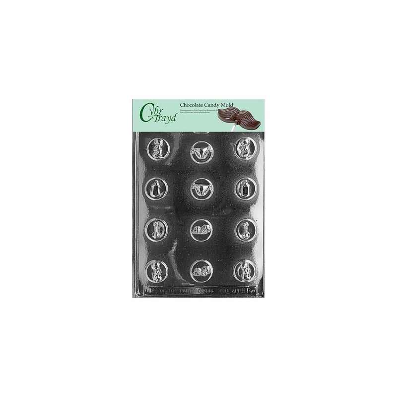 Cybrtrayd Life of the Party B008 Assorted Baby Mints Baby Chocolate Candy Mold in Sealed Protective Poly Bag Imprinted with Copyrighted Cybrtrayd Molding Instructions