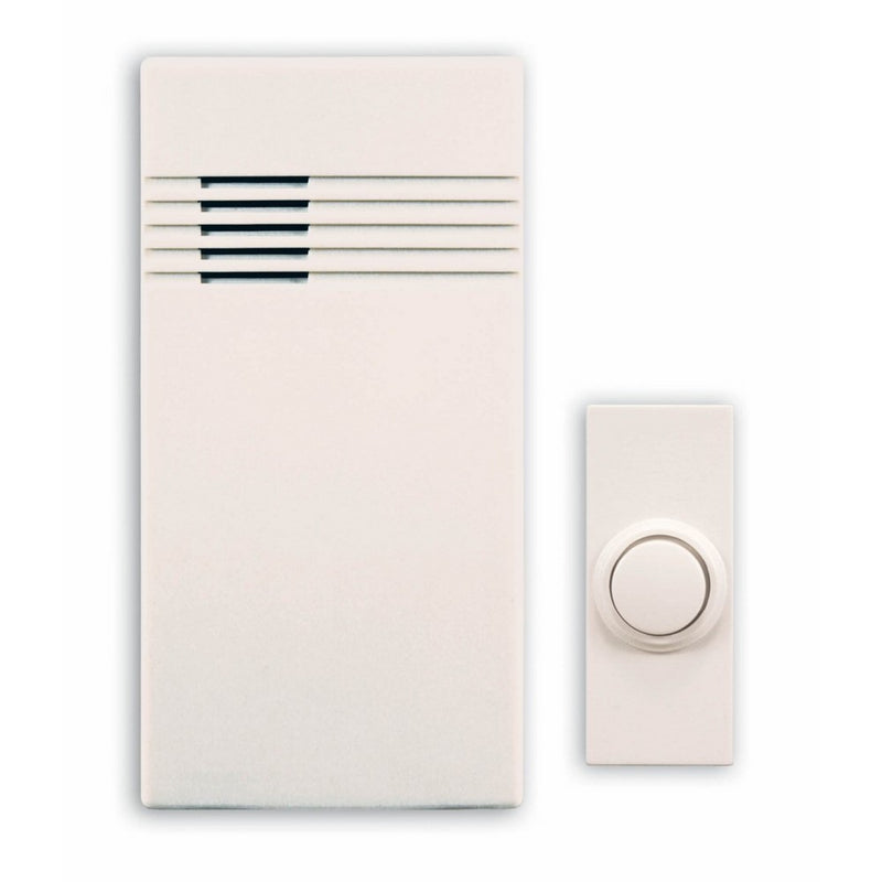 Heath Zenith SL-7750-02 Wireless Battery Operated Door Chime Kit, White