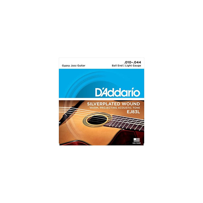 D'Addario EJ83L Gypsy Jazz Acoustic Guitar Strings, Ball End, Light, 10-44
