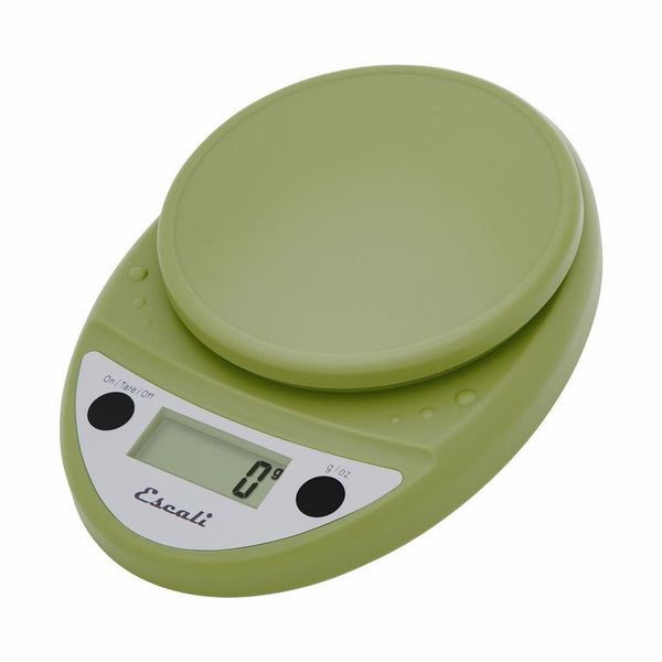 Escali Primo Digital Kitchen Scale (11 lb/ 5 kg Capacity) (0.05 oz/ 1 g Increment) Premium Food Scale for Baking and Cooking - Lightweight and Durable Design - Lifetime ltd. Warranty - Tarragon Green