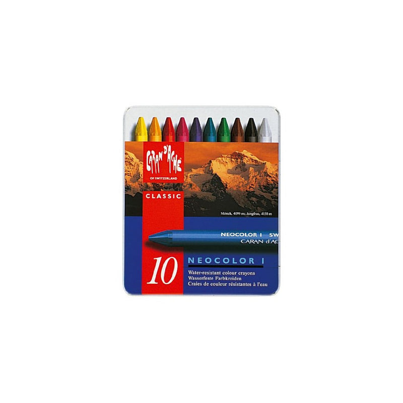 Neocolor I Water-Resistant Wax Pastels, 10 colors