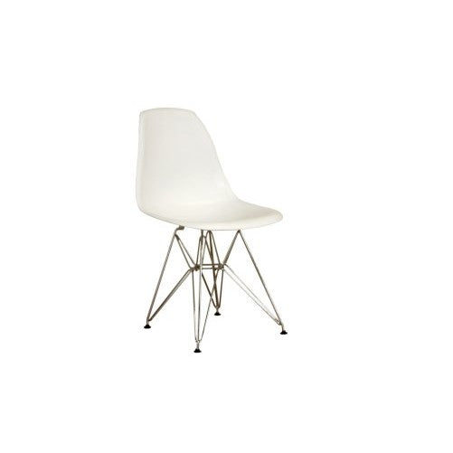 Baxton Sutdios Isidora White Chairs with Wire Base, Set of 2