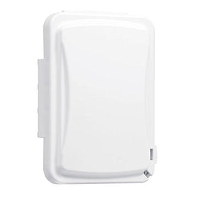 Taymac MM110W Weatherproof Single Outlet Outdoor Receptacle Cover, 5/8 Inches Deep, White