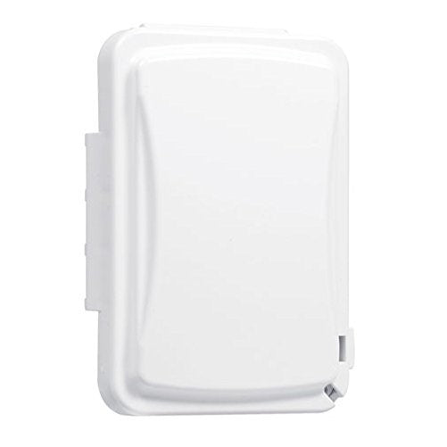 Taymac MM110W Weatherproof Single Outlet Outdoor Receptacle Cover, 5/8 Inches Deep, White