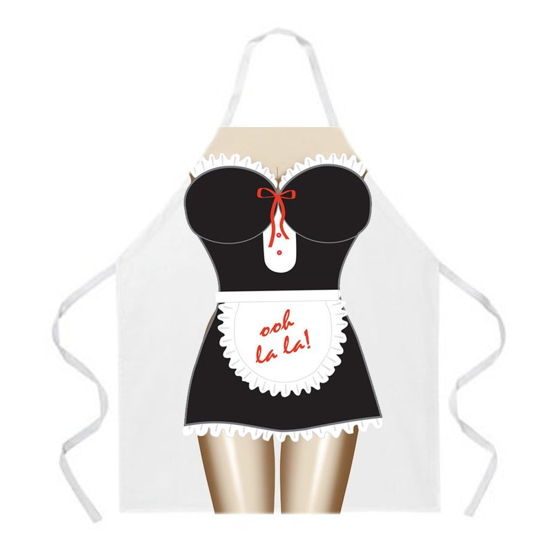 Attitude Aprons Fully Adjustable French Maid Apron, White, One Size Fits Most
