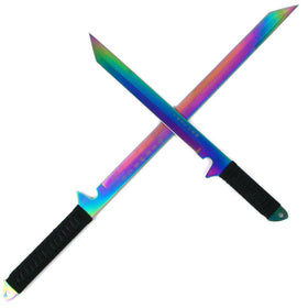 Whetstone Cutlery Rainbow Blade Full Tang Ninja Sword Set with Sheaths