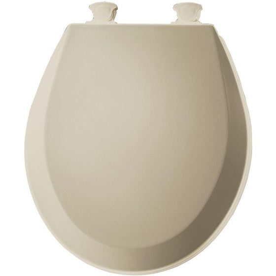 Bemis 500EC006 Molded Wood Round Toilet Seat With Easy Clean and Change Hinge, Bone