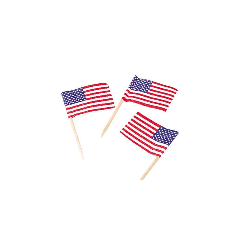 Lot Of 144 American Flag Patriotic Theme Food Toothpicks