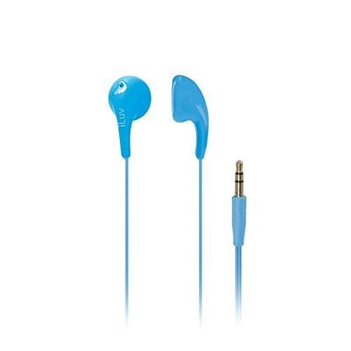 iLuv iEP205BLU Bubble Gum 2 Flexible, Jelly-Type Stereo Earphones - Blue