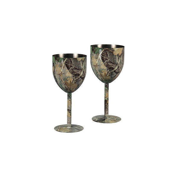 Rivers Edge Products Camo Wine Glass 2 Piece Set