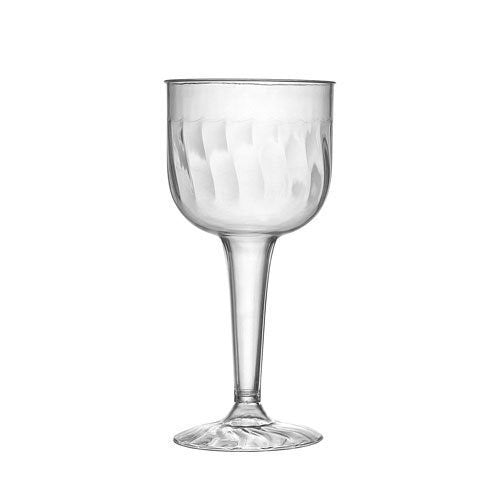 Fineline Settings 2209 - 8 Ounce Flairware Clear One Piece Plastic Wine Glass Goblet 96 Pieces