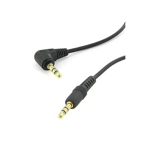 6 inch 3.5mm Male Right Angle to 3.5mm Male Gold Stereo Audio Cable, Nylon Reinforced, Premium Quality Cable