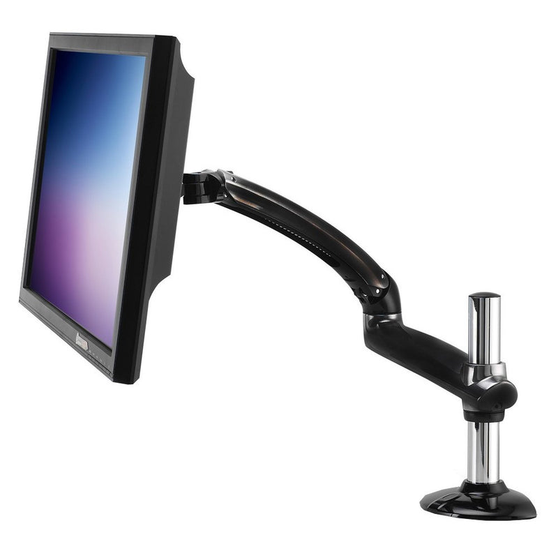 Ergotech Freedom Arm, Single Aluminum Monitor Arm, holds up to 27" Monitor with Desk Clamp - Metal Gray