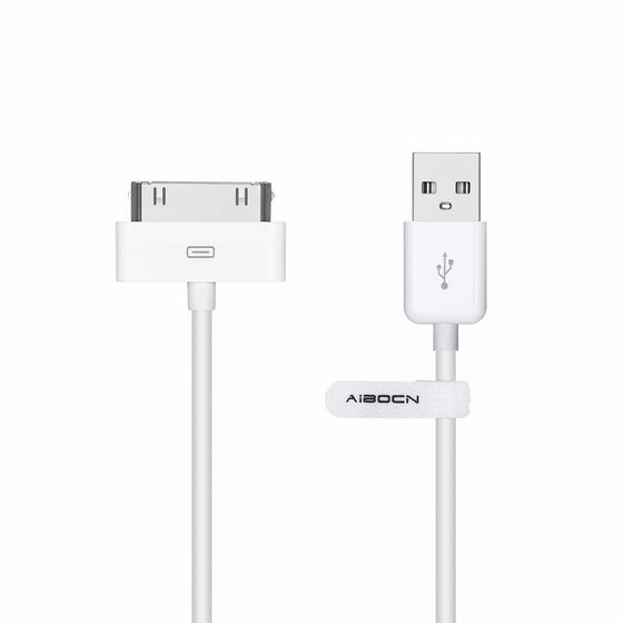 Aibocn Apple MFi Certified 30 Pin Sync and Charge Dock Cable for iPhone 4 4S / iPad 1 2 3 / iPod Nano / iPod Touch - White