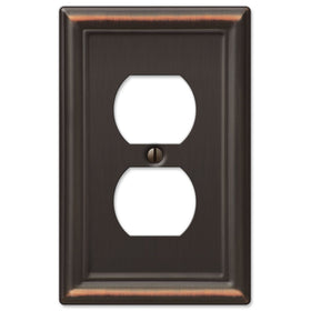 AmerTac 149DDB Chelsea Steel Single Duplex Wallplate, Aged Bronze