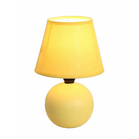 Simple Designs LT2008-YLW Mini Ceramic Globe Table Lamp, Yellow