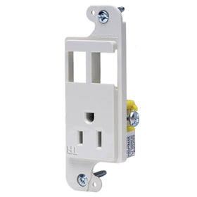 Hubbell Wiring Systems RJ65WTR tradeSELECT JLOAD Tamper-Resistant Multimedia Outlet, Unloaded, 15A, 125V, White