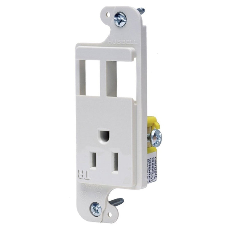 Hubbell Wiring Systems RJ65WTR tradeSELECT JLOAD Tamper-Resistant Multimedia Outlet, Unloaded, 15A, 125V, White